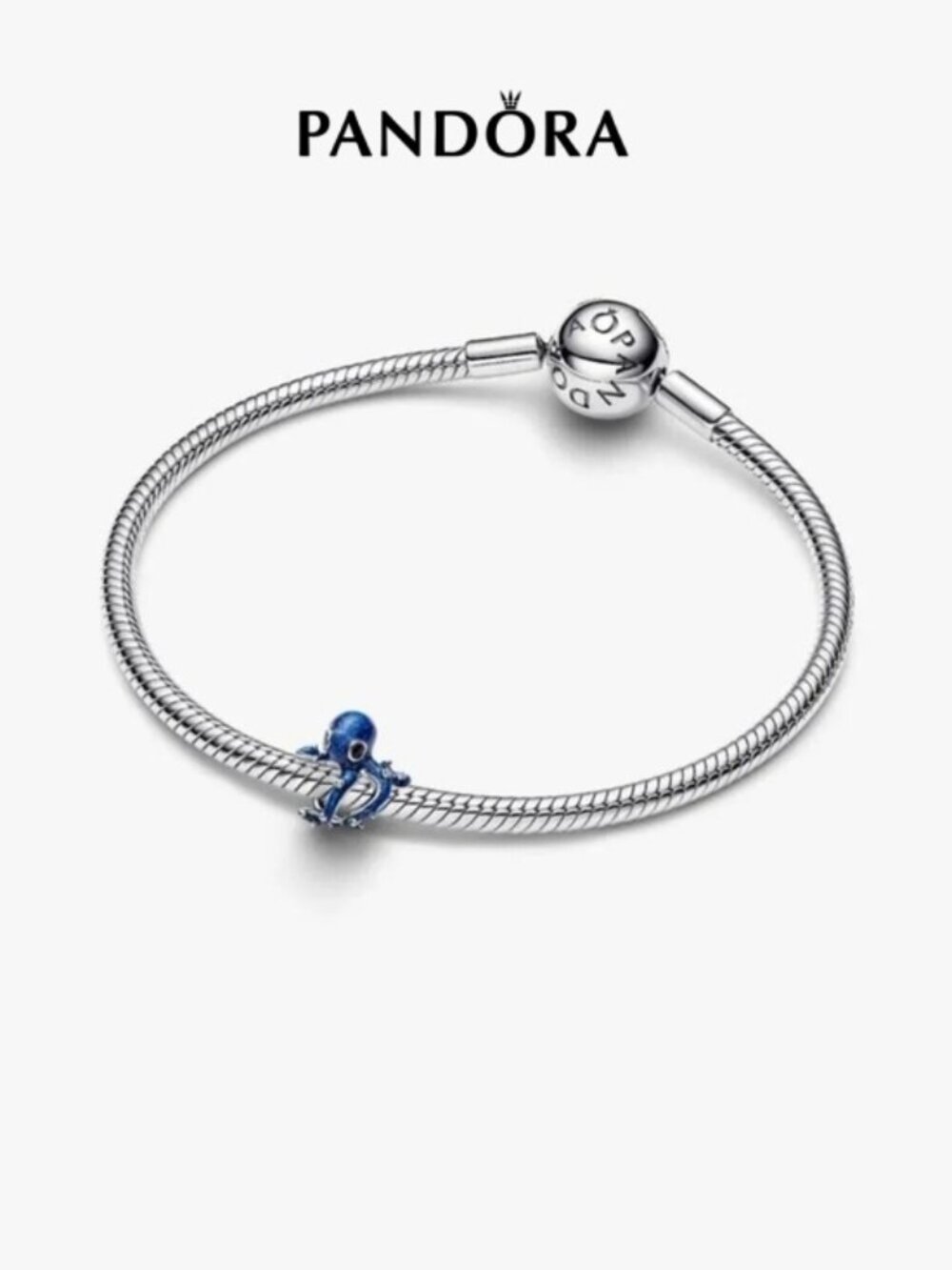 Pandora Sterling Silver Bracelet with Blue Octopus Charm